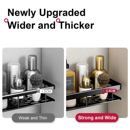 Bathroom Storage Rack, Diamond Free Wall Mounted Shampoo Bottle, Shower Corner Rack, Aluminum Bathroom Kitchen Accessories