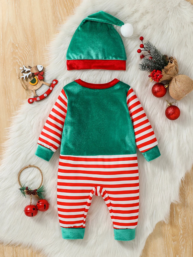 2PCS Christmas Baby Jumpsuit & Hat
