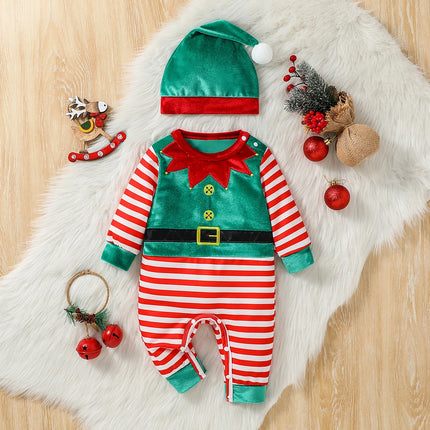 2PCS Christmas Baby Jumpsuit & Hat