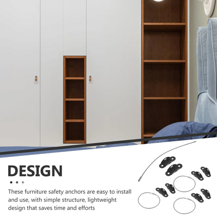 Furniture Safety Anchors – Anti-Tip Wall Straps for Baby & Pet Proofing