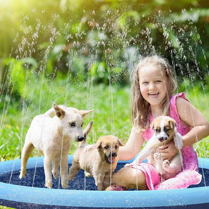 170Cm Summer Pet Swimming Pool Dog Splash Sprinkler Pad Inflatable Mat Cooling Dogs Outdoor Play Water Mat Toys for Pet Children
