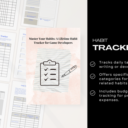 Game Dev Habit Tracker: Crafting Consistent Game Dev Routines with this planner
