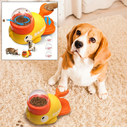Dog Food Feeder Cartoon Duck Design Pet Snack Puzzle Feeder Anti-Slip Puppy Automatic Dog Cat Food Dispenser Toy