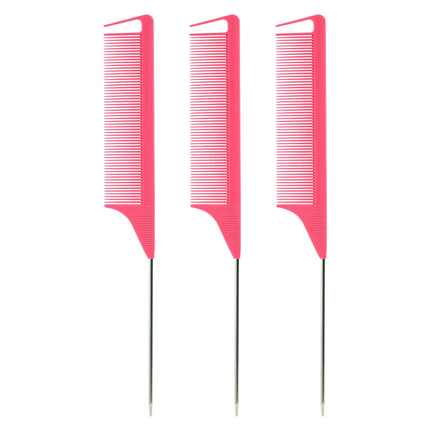 Pro Pointed Tail Hair Comb – Anti-Static Steel Needle Styling Comb