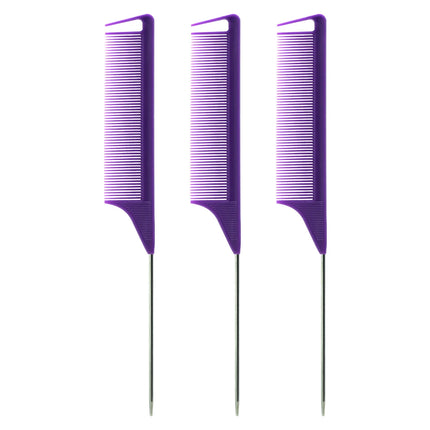 Pro Pointed Tail Hair Comb – Anti-Static Steel Needle Styling Comb