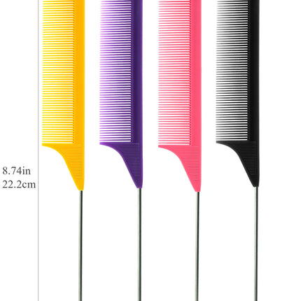 Pro Pointed Tail Hair Comb – Anti-Static Steel Needle Styling Comb