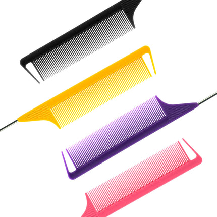 Pro Pointed Tail Hair Comb – Anti-Static Steel Needle Styling Comb