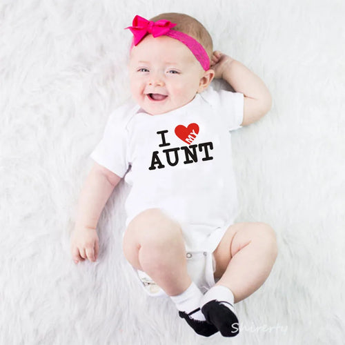 'I Love Uncle & Aunt' Cotton Baby Romper