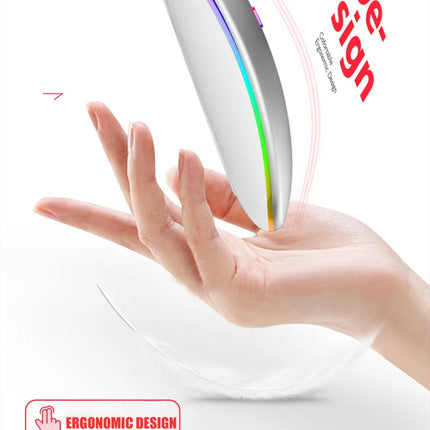 Rechargeable Wireless Silent Mouse – Dual Mode Bluetooth & 2.4GHz