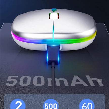 Rechargeable Wireless Silent Mouse – Dual Mode Bluetooth & 2.4GHz