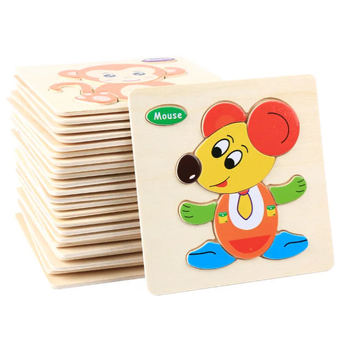 Baby 3D Wooden Animal Puzzle for Kids