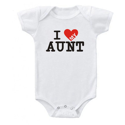 'I Love Uncle & Aunt' Cotton Baby Romper