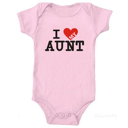 'I Love Uncle & Aunt' Cotton Baby Romper
