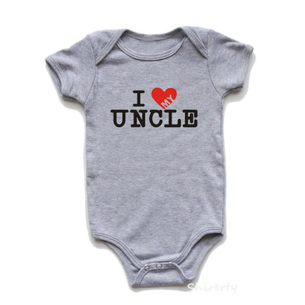 'I Love Uncle & Aunt' Cotton Baby Romper