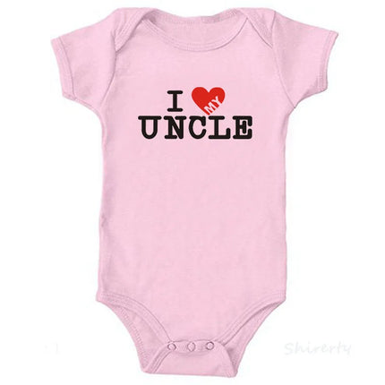 'I Love Uncle & Aunt' Cotton Baby Romper