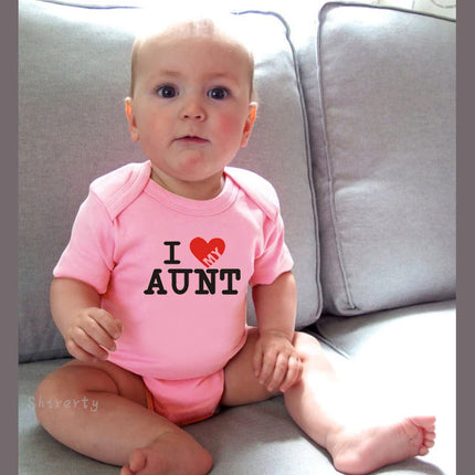 'I Love Uncle & Aunt' Cotton Baby Romper