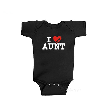 'I Love Uncle & Aunt' Cotton Baby Romper