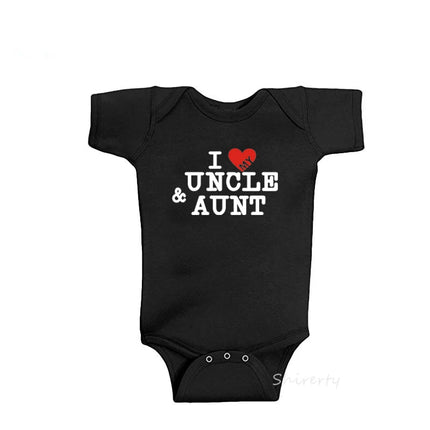 'I Love Uncle & Aunt' Cotton Baby Romper