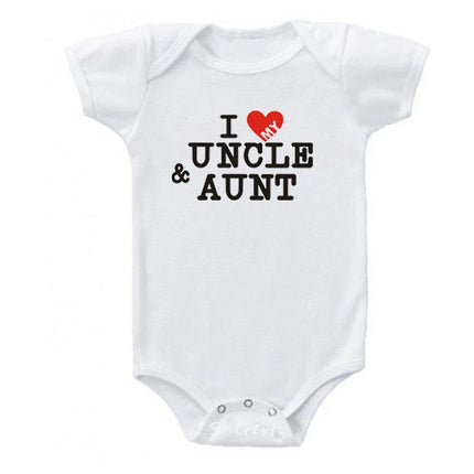 'I Love Uncle & Aunt' Cotton Baby Romper