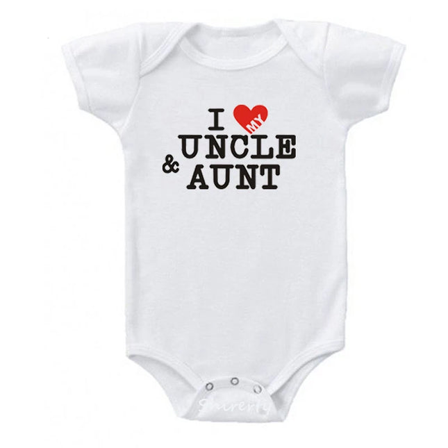 'I Love Uncle & Aunt' Cotton Baby Romper