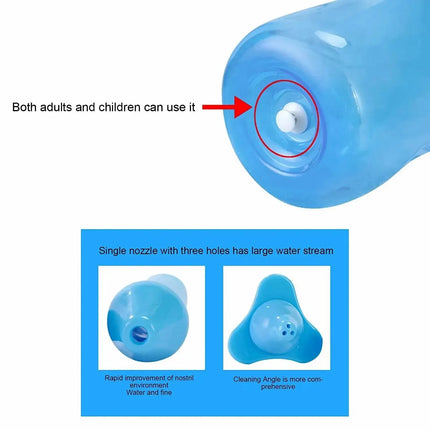Nasal Wash Bottle 300ml – Manual Saline Nasal Rinse for Adults & Children