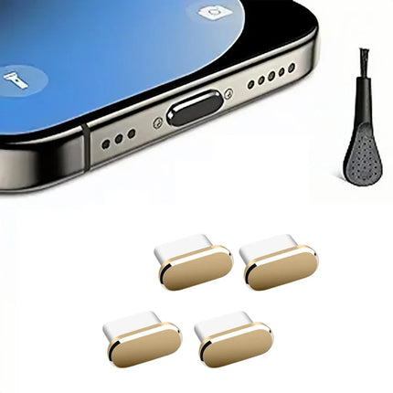 4Pcs USB C Dust Plug With Cleaning Brush Anti Dust USB-C Plug Cover Charging Port