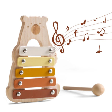 Kids Wooden Montessori Musical Instruments – Xylophone, Drum, Rattle & Bell Educational Toy for Babies & Toddlers