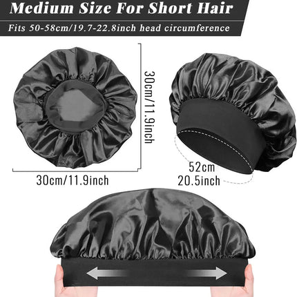 Silk Satin Hair Bonnet – Soft Sleep Cap with Wide Elastic Band