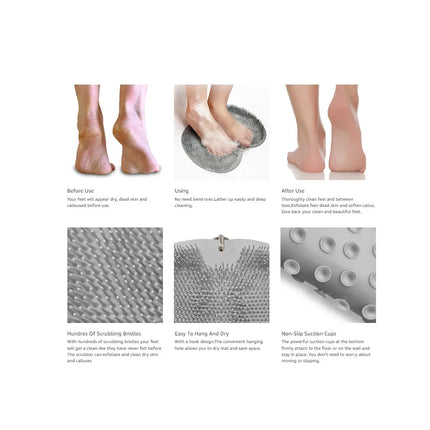 Shower Foot Scrubber & Back Washer Brush – Wall Mounted Exfoliating Shower Pad