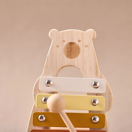 Kids Wooden Montessori Musical Instruments – Xylophone, Drum, Rattle & Bell Educational Toy for Babies & Toddlers