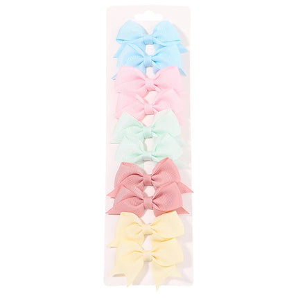 Kids Bow Hair Clips – 10PCS Cute Solid Color Hairgrips for Girls