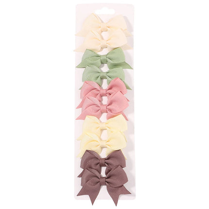 Kids Bow Hair Clips – 10PCS Cute Solid Color Hairgrips for Girls