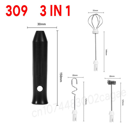 Milk Whisk • Egg Beater • USB Rechargeable • 3 Speeds