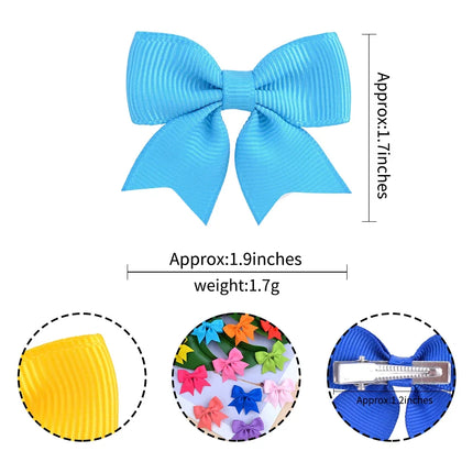 Kids Bow Hair Clips – 10PCS Cute Solid Color Hairgrips for Girls