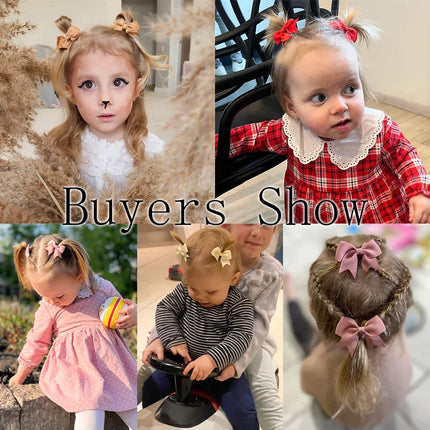 Kids Bow Hair Clips – 10PCS Cute Solid Color Hairgrips for Girls
