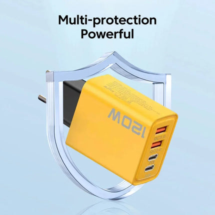 4-Port USB PD Fast Charger – Quick Charge 3.0, 120W Multi-Device Adapter