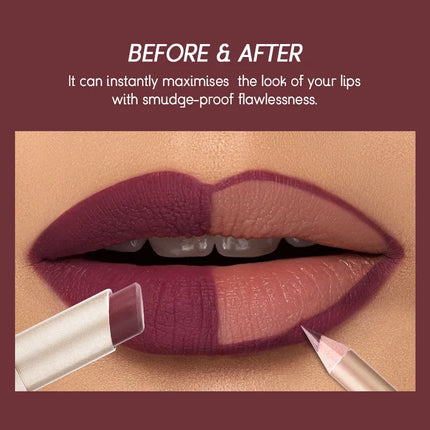 USHAS 12-Color Lipstick Set – Matte Nude & Red Lip Liner Combo