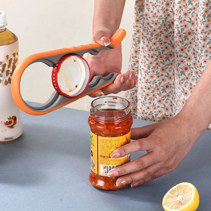 4-in-1 Multifunctional Jar & Bottle Opener – Easy Grip Kitchen Tool