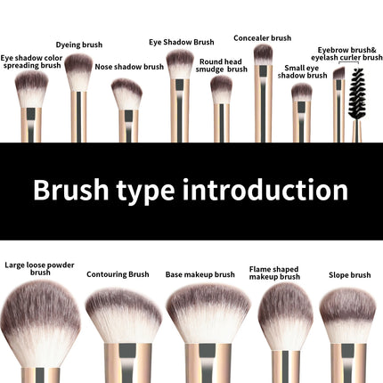13-Piece Makeup Brush Set – Foundation, Eyeshadow & Face Brushes