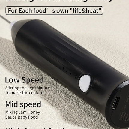 Milk Whisk • Egg Beater • USB Rechargeable • 3 Speeds