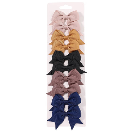 Kids Bow Hair Clips – 10PCS Cute Solid Color Hairgrips for Girls