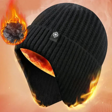 Winter Knitted Plush Hat with Ear Protection – Warm Casual Beanie