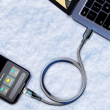 LCD Watt Display Fast Charging Cable – 120W USB-A to Lightning