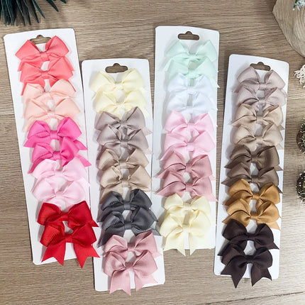 Kids Bow Hair Clips – 10PCS Cute Solid Color Hairgrips for Girls