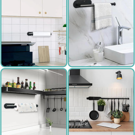 Adhesive Kitchen Paper Towel Holder – Wall & Cabinet Tissue Hanger