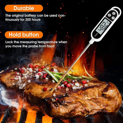 Digital Food Thermometer – Stainless Steel Probe Cooking Thermometer