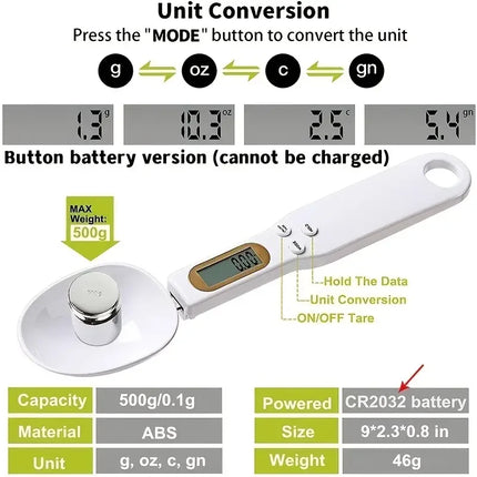 Mini Digital Spoon Scale –  Precision Kitchen Measuring Tool