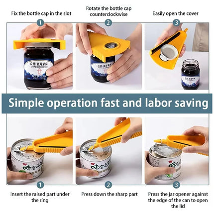 4-in-1 Multifunctional Can & Bottle Opener – Easy-Grip Jar Opener