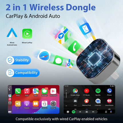 2 in 1 Wireless CarPlay Adapter & Android