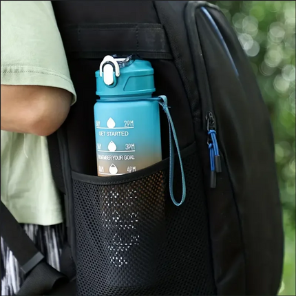 Sports Water Bottle with Time Marker – Leak-Proof Straw Hydration Bottle